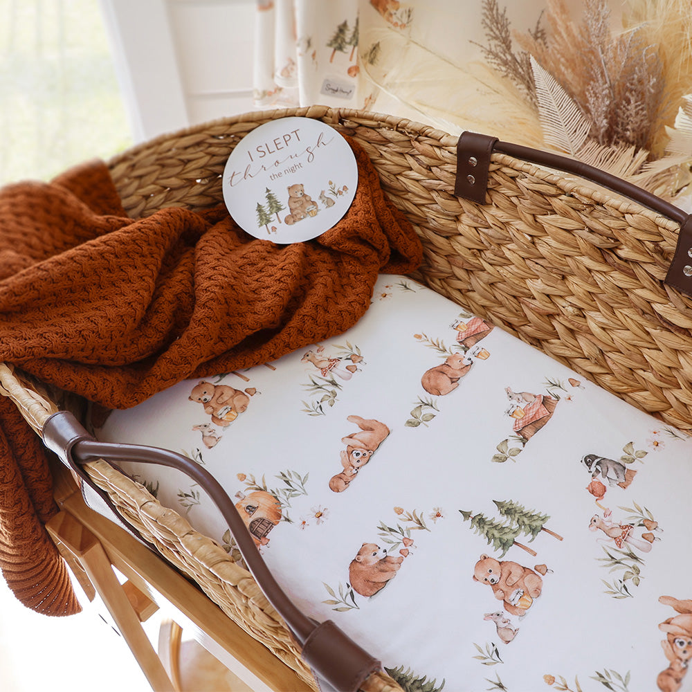 Safari Organic Bassinet Sheet / Change Pad Cover