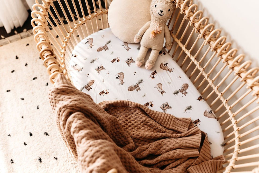 Hazelnut Diamond Knit Organic Baby Blanket - View 3