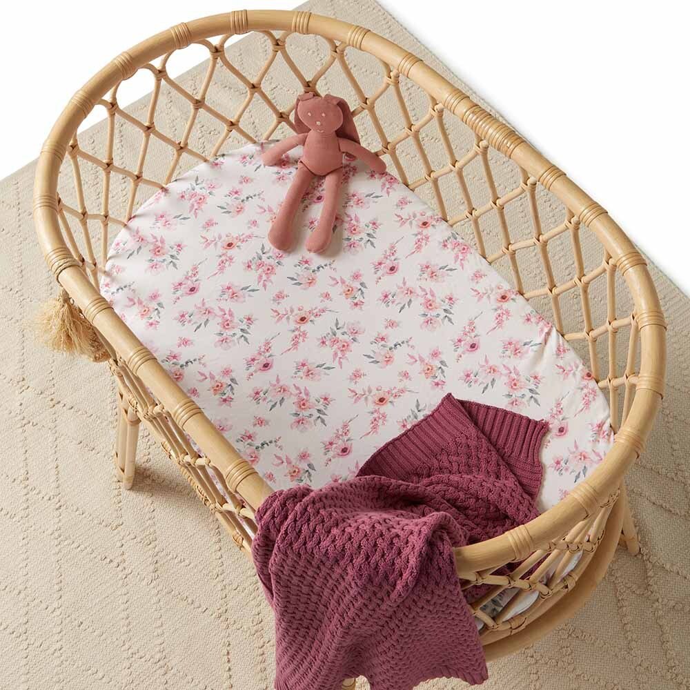 Mauve Diamond Knit Organic Baby Blanket - View 7