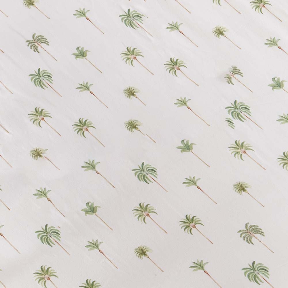 Green Palm Organic Fitted Baby Cot Sheet Snuggle Hunny