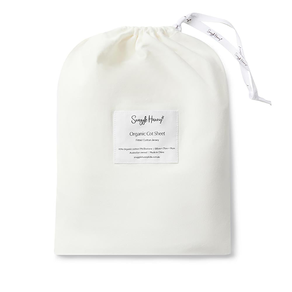 Milk Organic Fitted Cot Sheet Snuggle Hunny