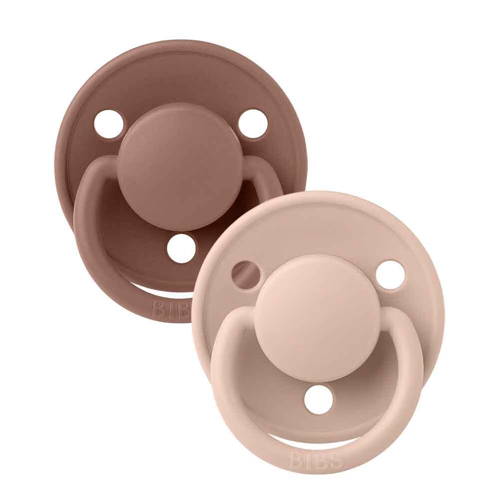 BIBS De Lux Silicone Dummy 2 Pack Woodchuck/ Blush Snuggle Hunny