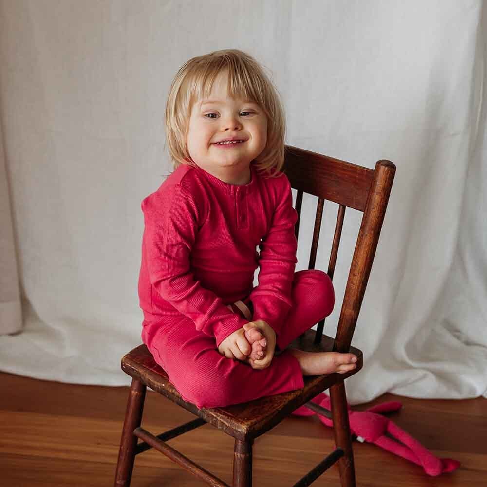 Hibiscus Organic Long Sleeve Baby Bodysuit Snuggle Hunny