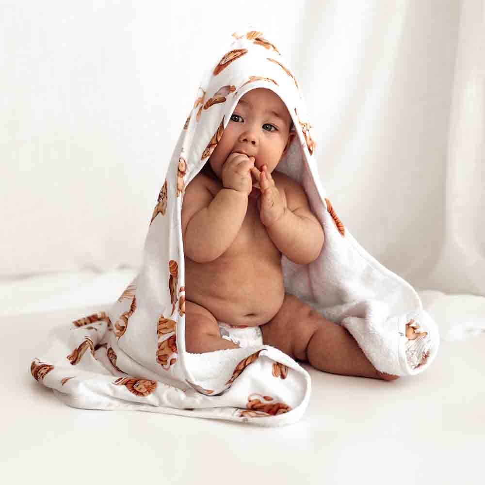 Lion Organic Hooded Baby Towel - View 5