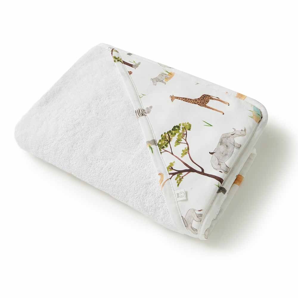 Safari Organic Hooded Baby Bath Towel Snuggle Hunny