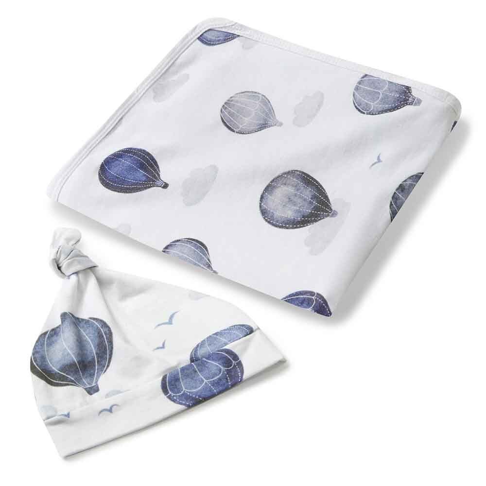 Cloud Chaser Baby Jersey Wrap & Beanie Set - View 2