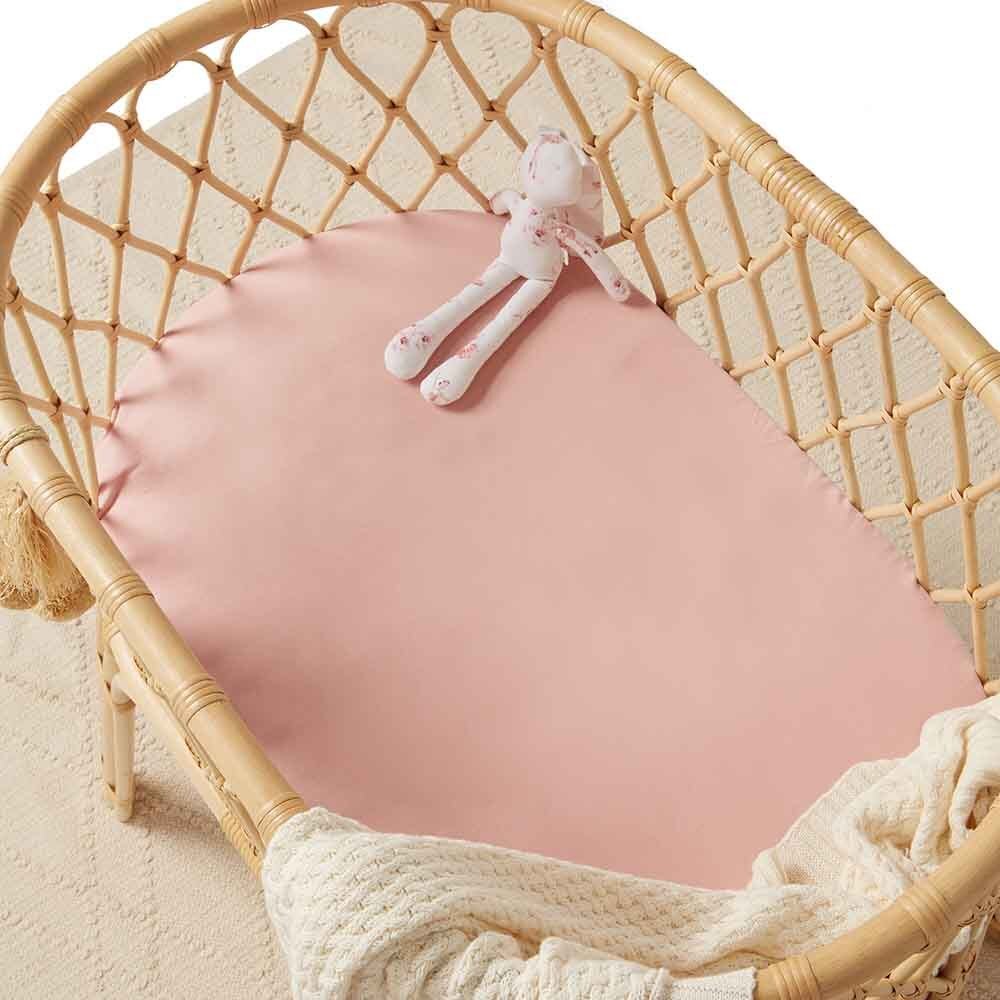 Lullaby Pink Organic Bassinet Sheet / Change Pad Cover - View 1