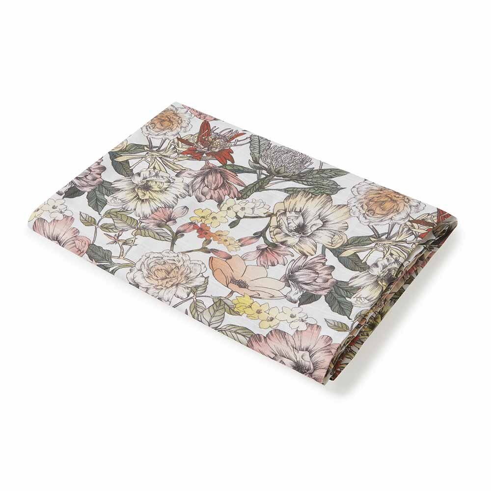 Spring Floral Organic Muslin Wrap