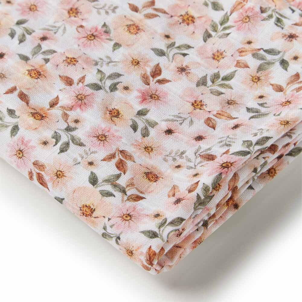 Spring Floral Organic Muslin Wrap 