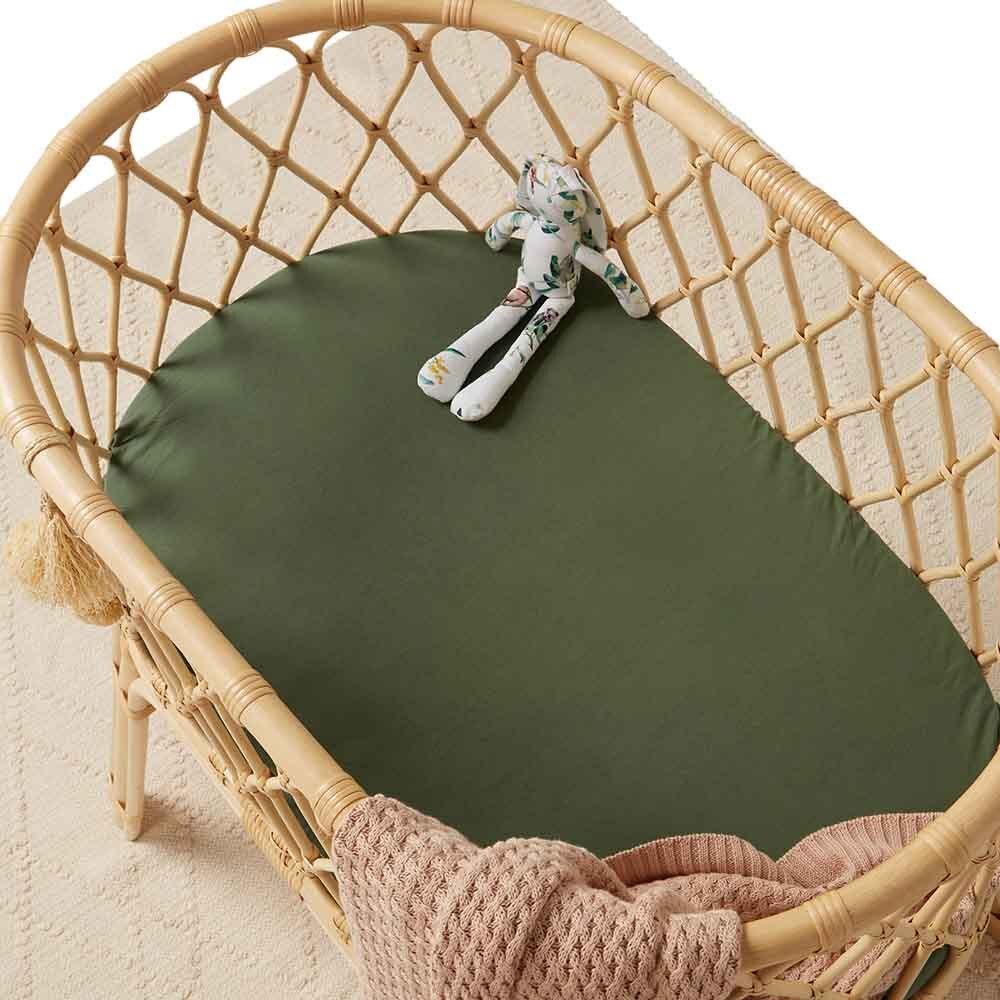 Olive Organic Bassinet Sheet / Change Pad Cover - View 1