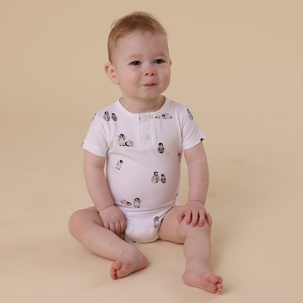 Black Friday Exclusive Penguin Short Sleeve Organic Bodysuit