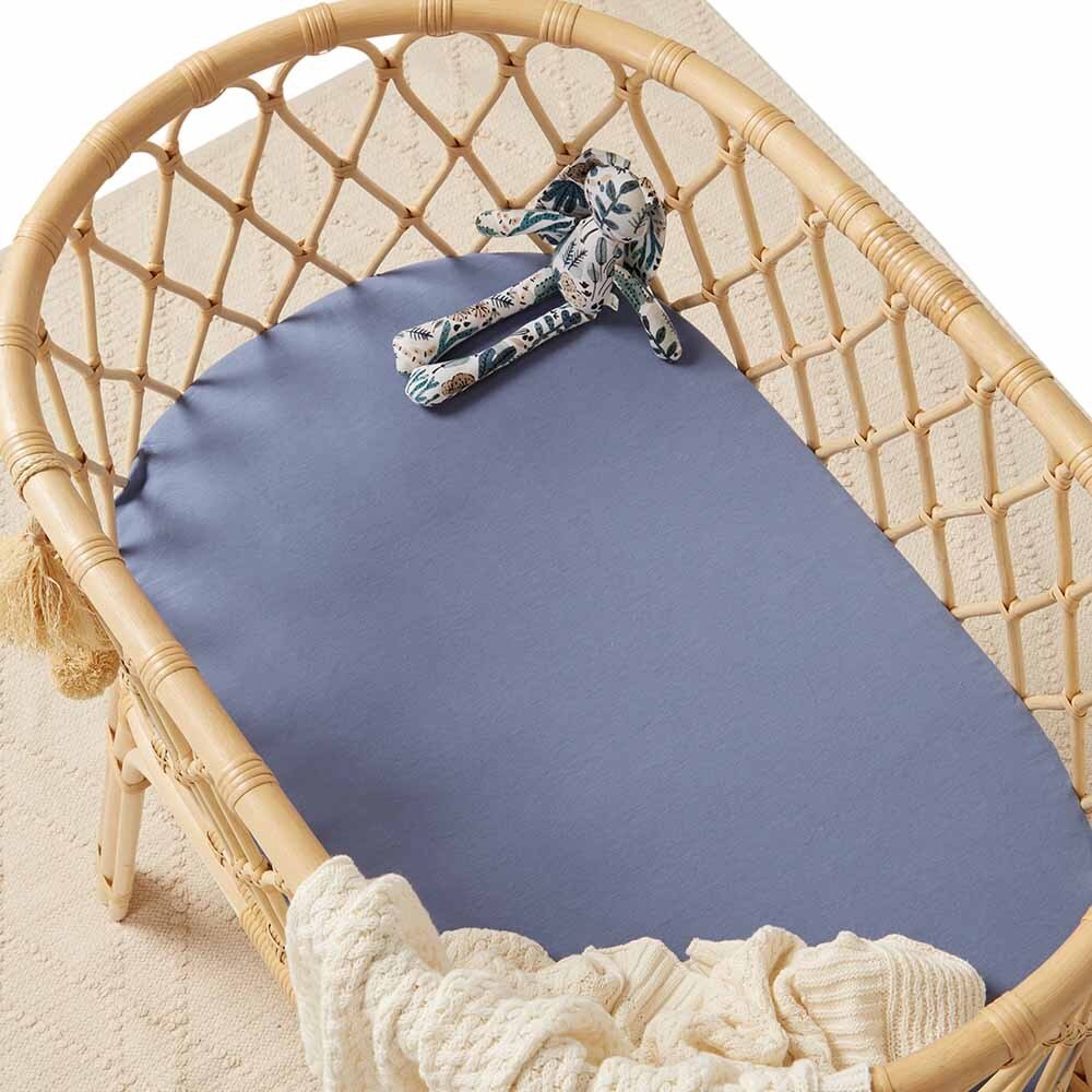 Reign Blue Organic Sheet & Change Pad Cover Snuggle Hunny