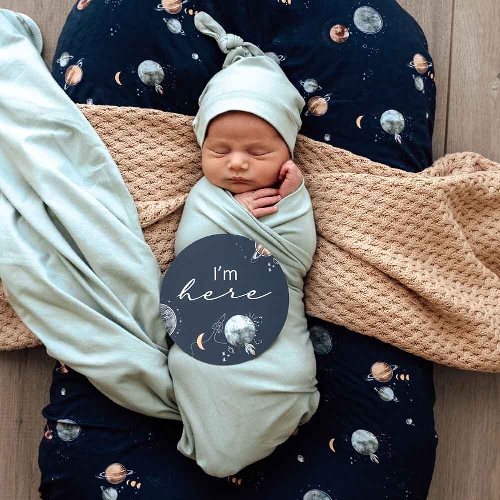 Roar | Baby Jersey Wrap & Beanie Set