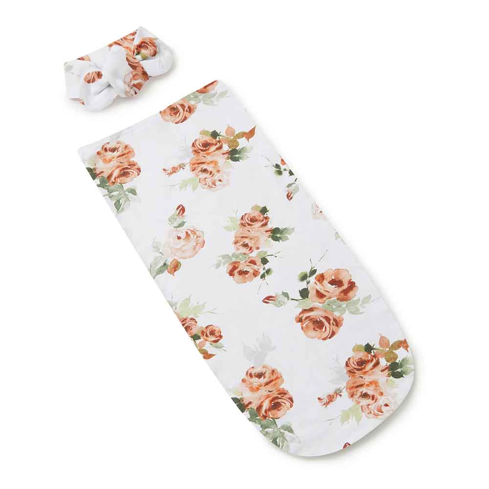 Rosebud Snuggle Swaddle Birth Announcement Set Snuggle Hunny
