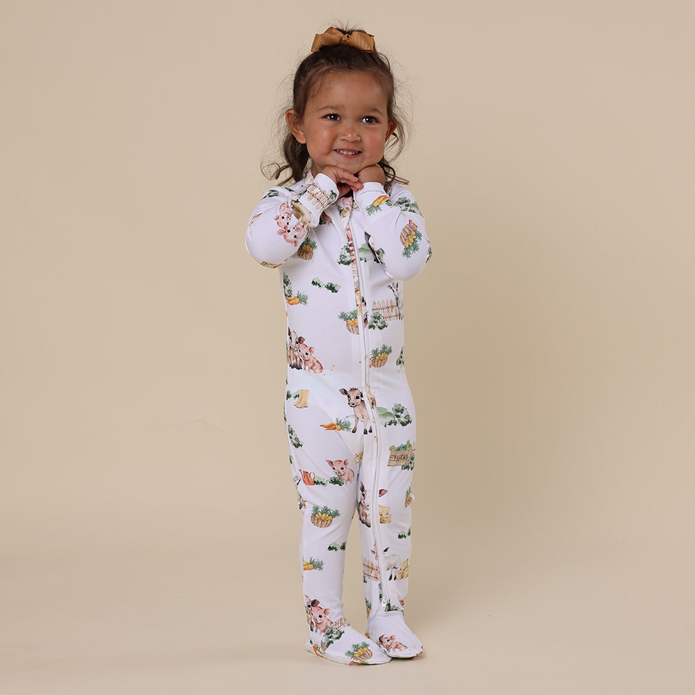 Farmyard Frolic Zip Footie main image 0