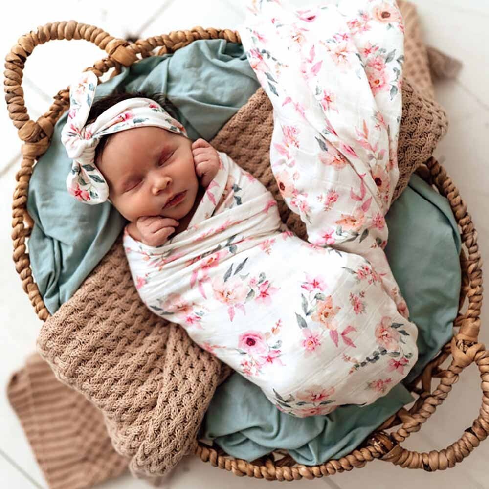 Camille Swaddle Sack and Topknot Set