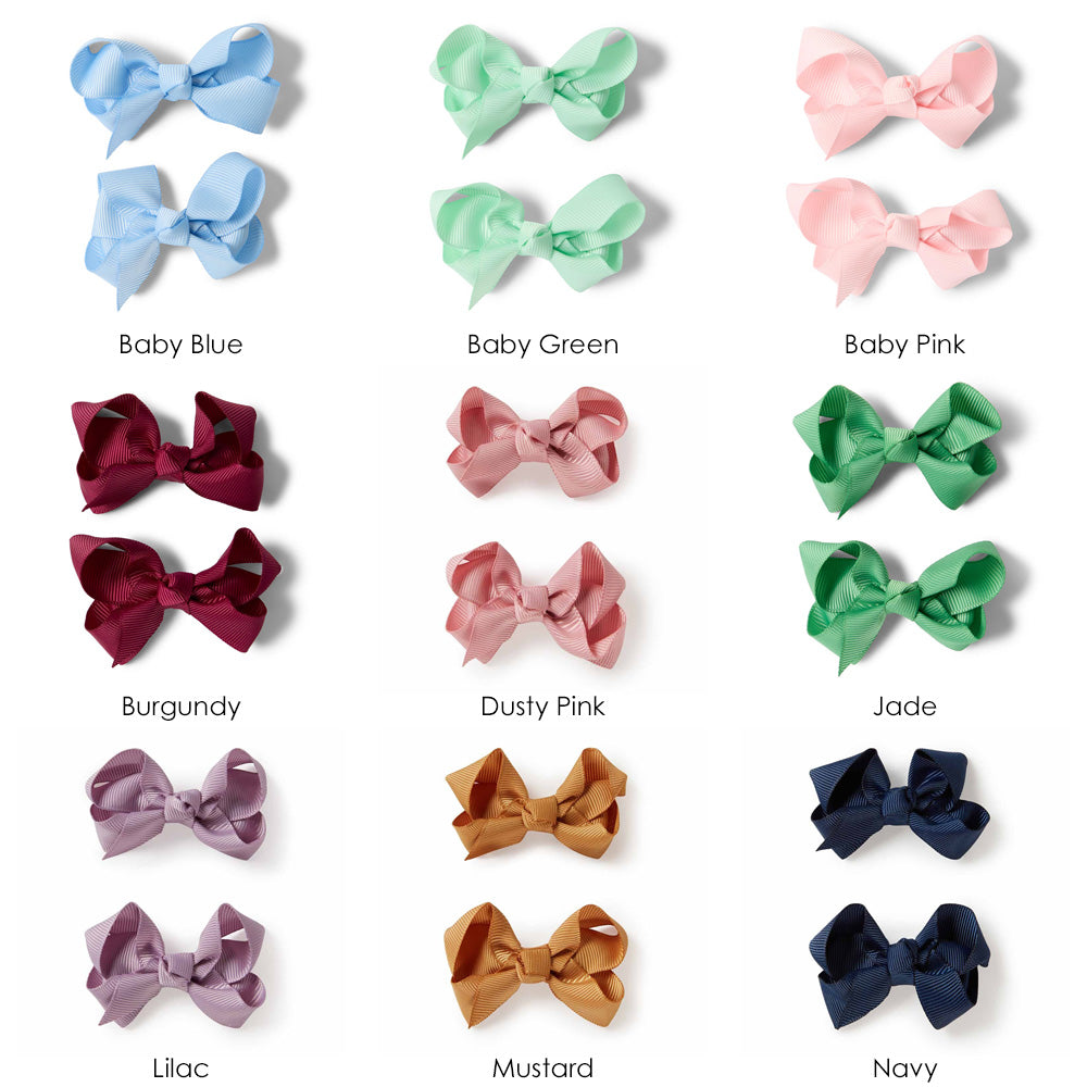 Piggy Tail Bow Hair Clips Pair 5 Pack - View 2