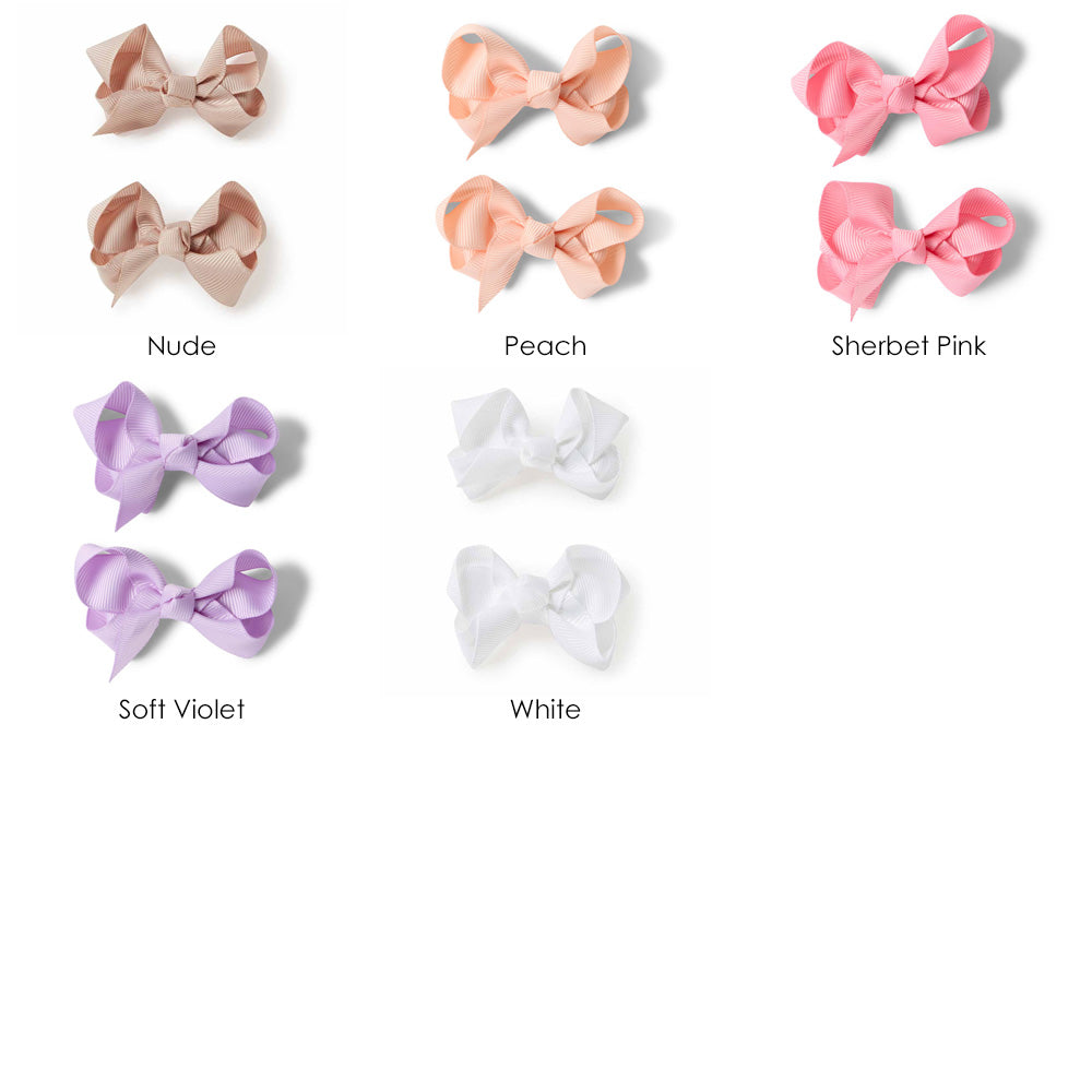 Piggy Tail Bow Hair Clips Pair 5 Pack - View 3