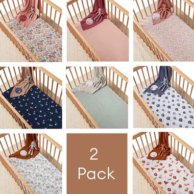2 Pack Fitted Cot Sheets-Snuggle Hunny