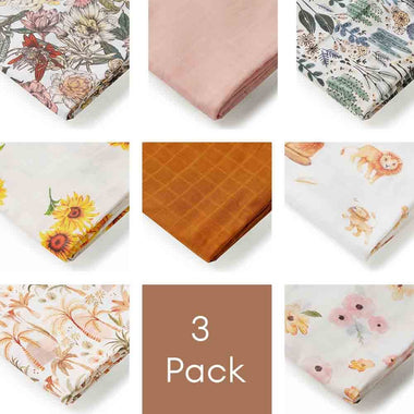 3 Pack Organic Muslin Wrap-Snuggle Hunny