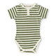 Olive Stripe Short Sleeve Organic Bodysuit - Thumbnail 2