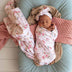 Alices Tea Party Organic Jersey Wrap and Topknot | Snuggle Hunny