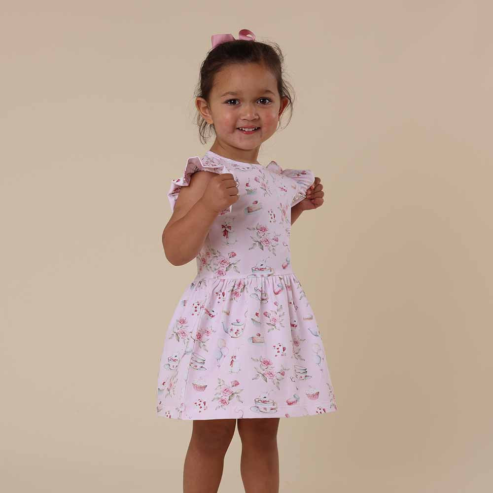 Alice’s Tea Party Short Sleeve Organic Dress - View 9