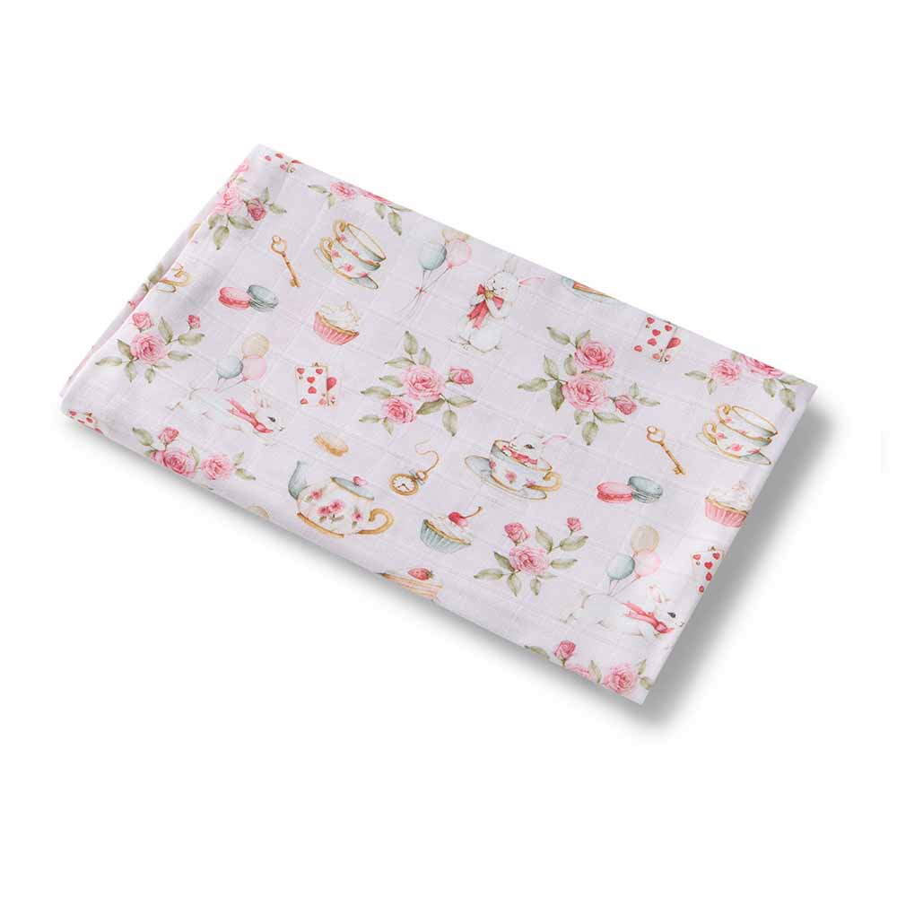 Alice’s Tea Party Organic Muslin Wrap - View 2