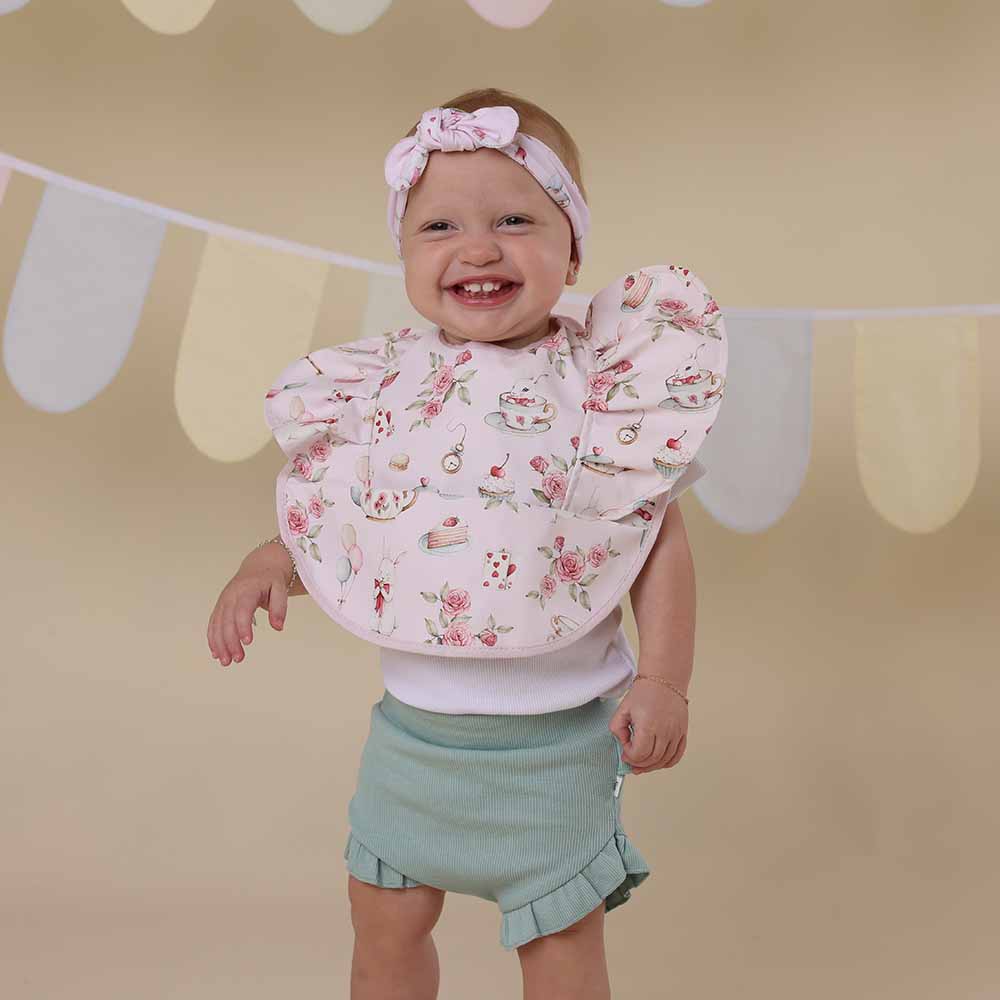 Alice’s Tea Party Frill Snuggle Bib - View 5