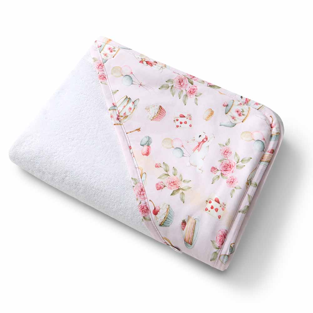 Alice's Tea Party Organic Baby Towel & Wash Cloth Set - View 3