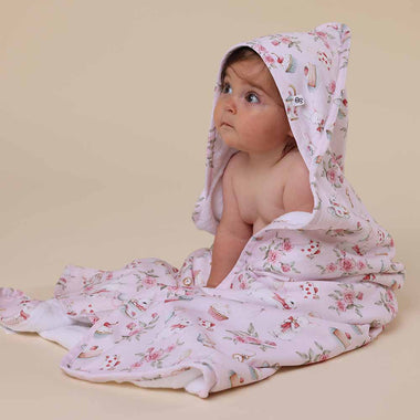 Alice's Tea Party Organic Hooded Towel | Snuggle Hunny
