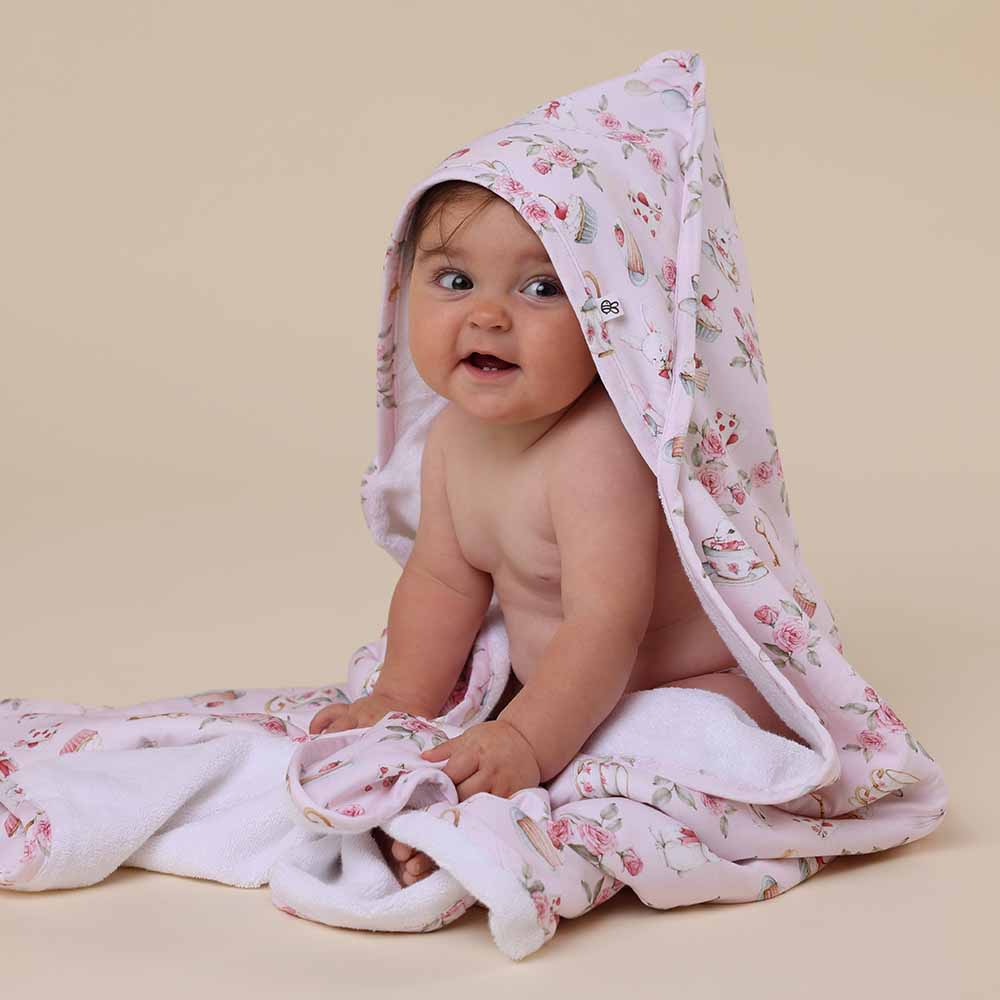 Alice’s Tea Party Organic Hooded Baby Towel - View 5