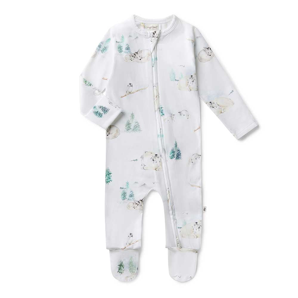 Arctic Organic Baby Snuggle Sleepsuit Zip Footie | Snuggle Hunny