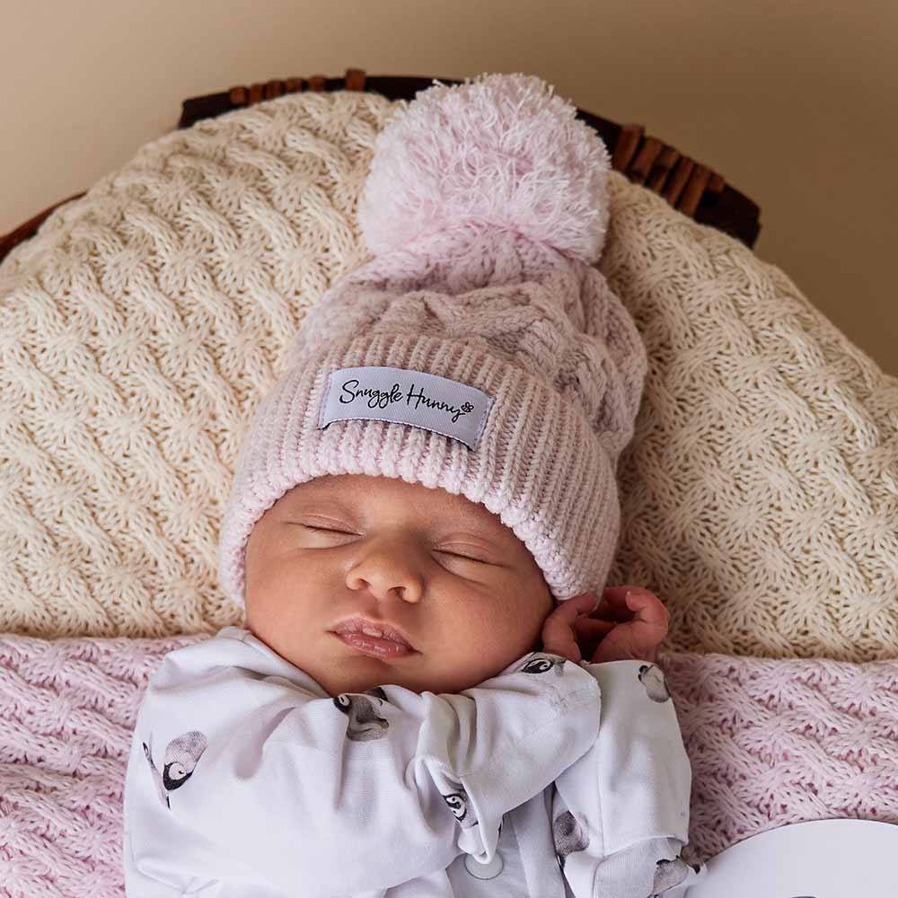 Knit Hat Infant Boy Beanie Hats Organic Blush Pink Knit Beanie