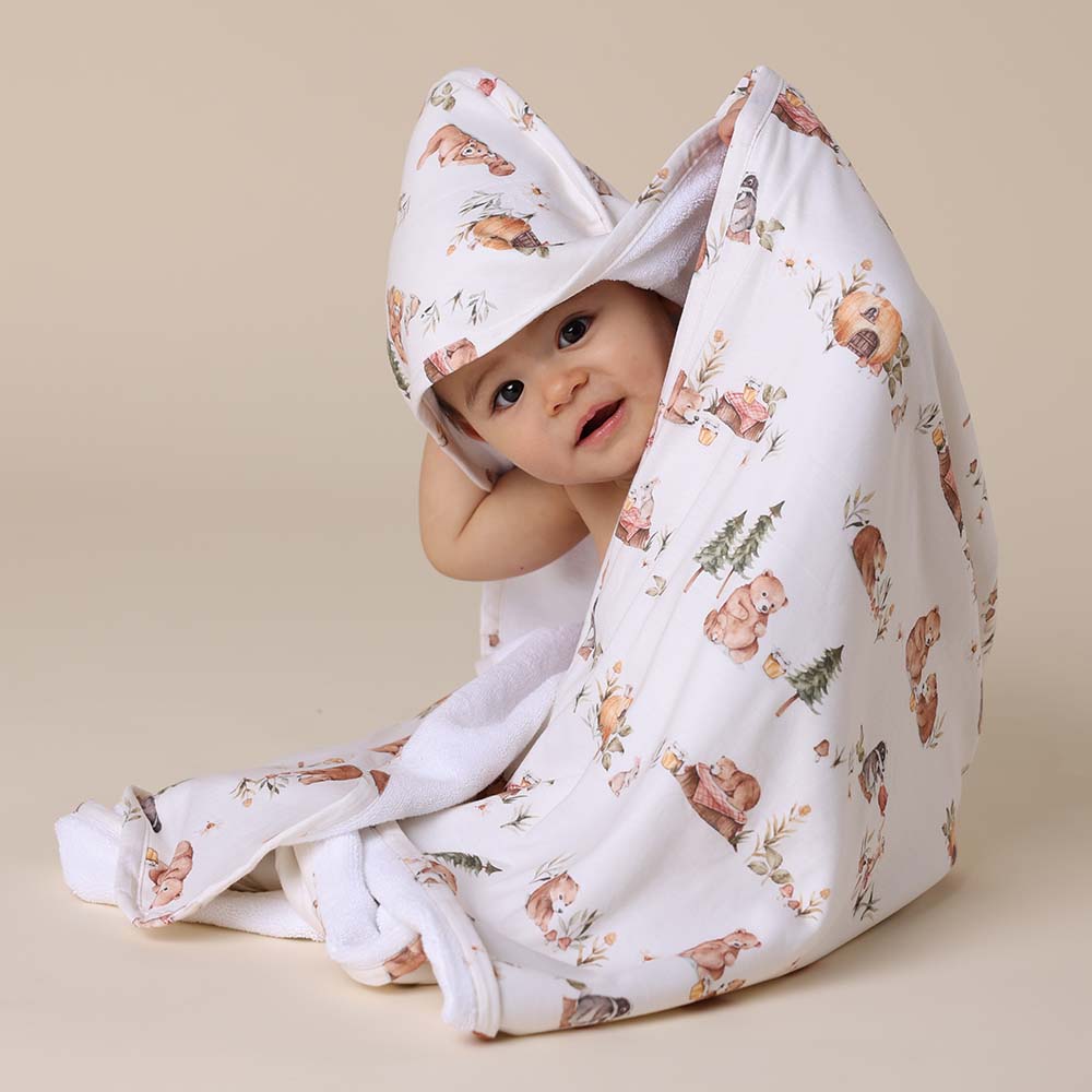 Bears Organic Hooded Baby Towel - View 1