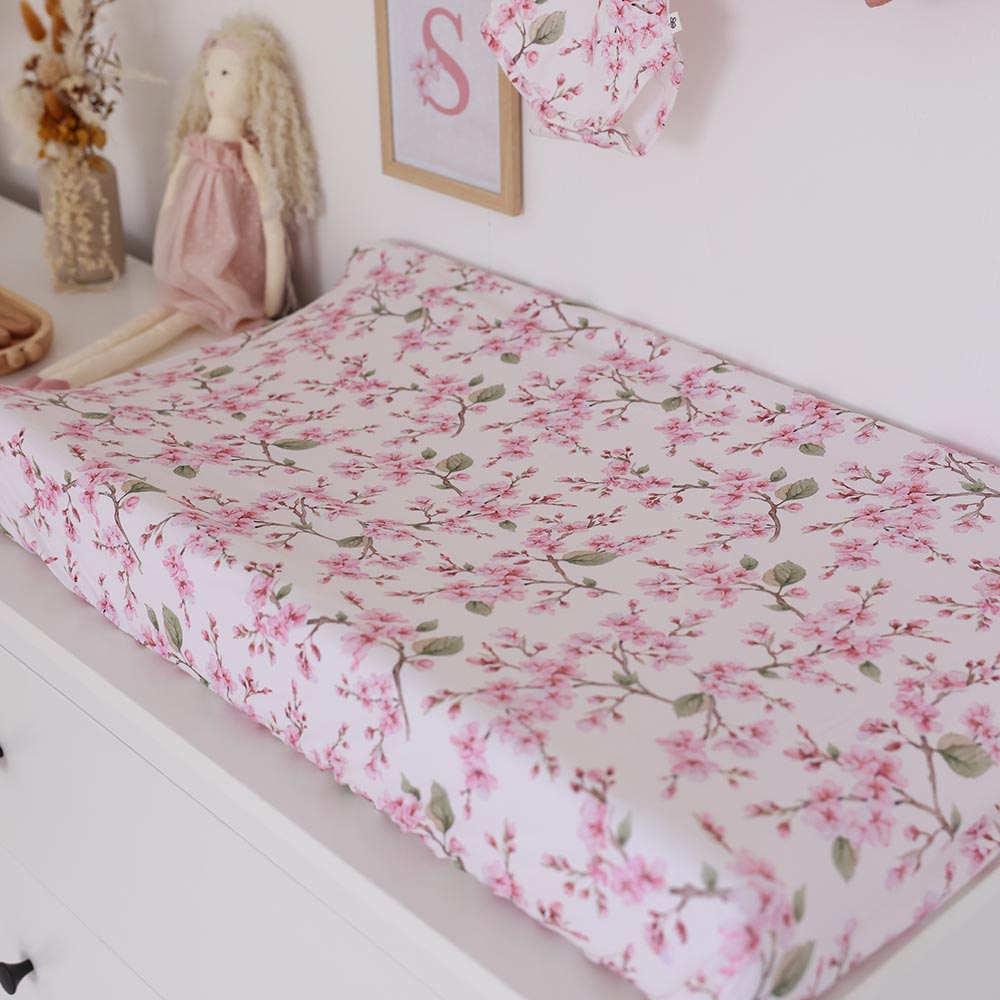 Cherry Blossom Organic Bassinet Sheet / Change Pad Cover - View 7