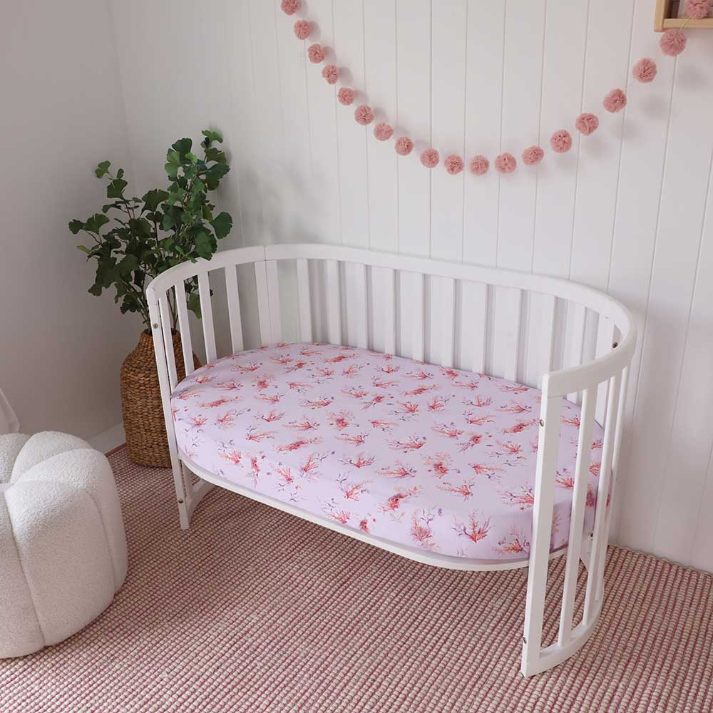 Coral Organic Fitted Cot Sheet - View 9