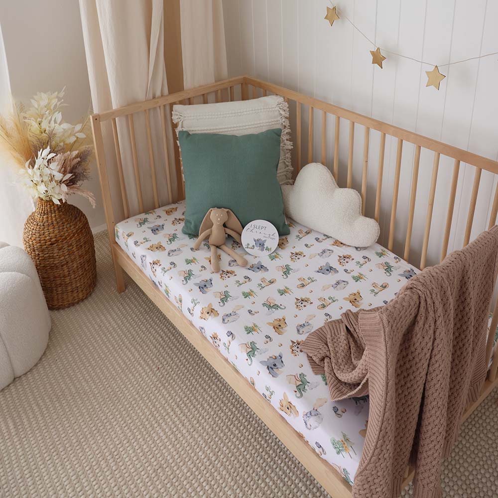 Dragon Organic Fitted Cot Sheet Snuggle Hunny - Main Image