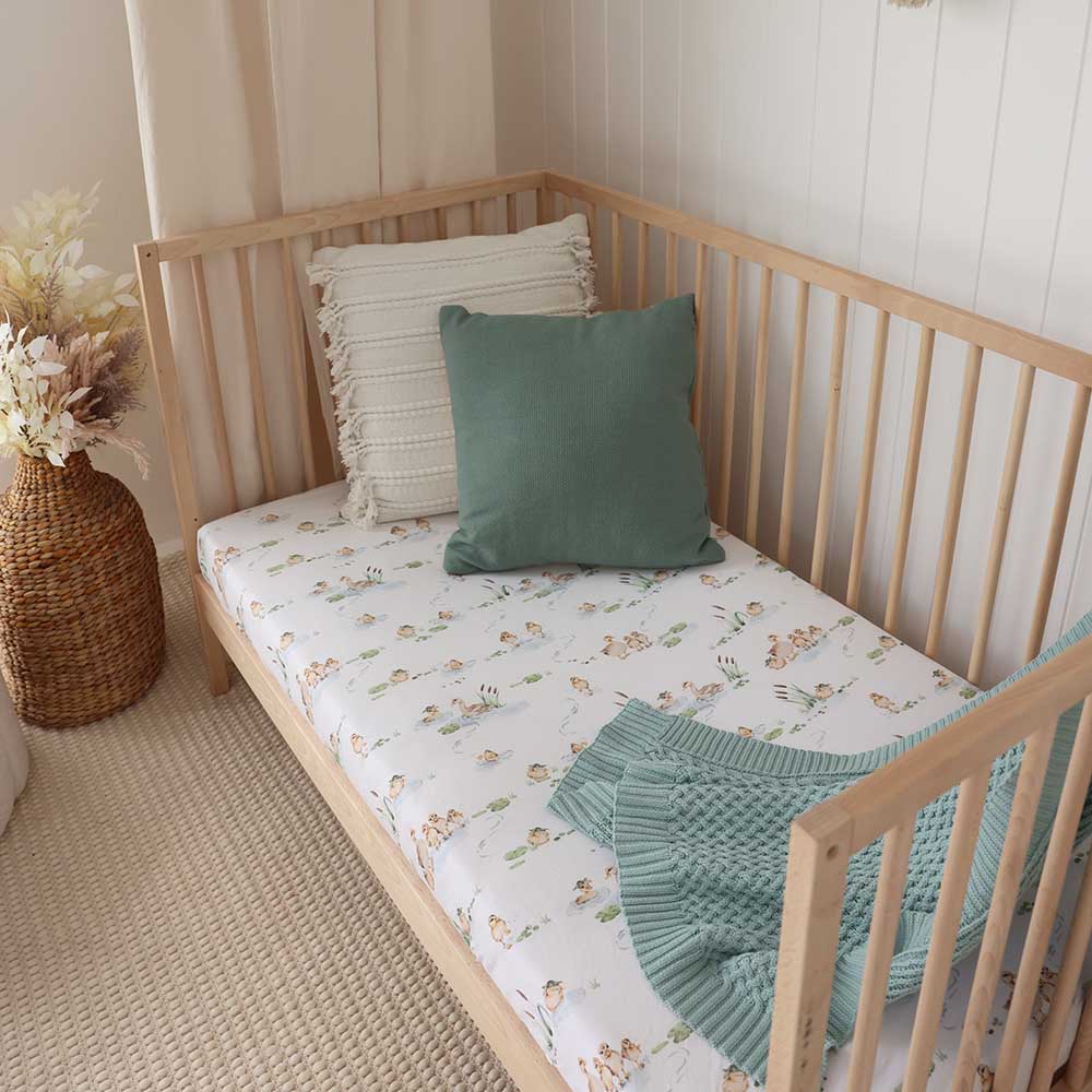 Duck Pond Organic Fitted Cot Sheet - View 1