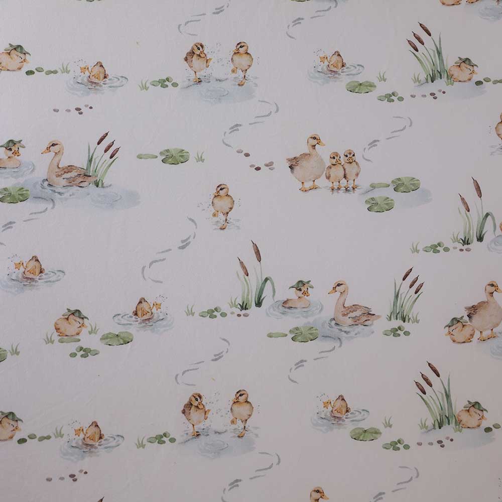 Duck Pond Organic Fitted Cot Sheet - View 9