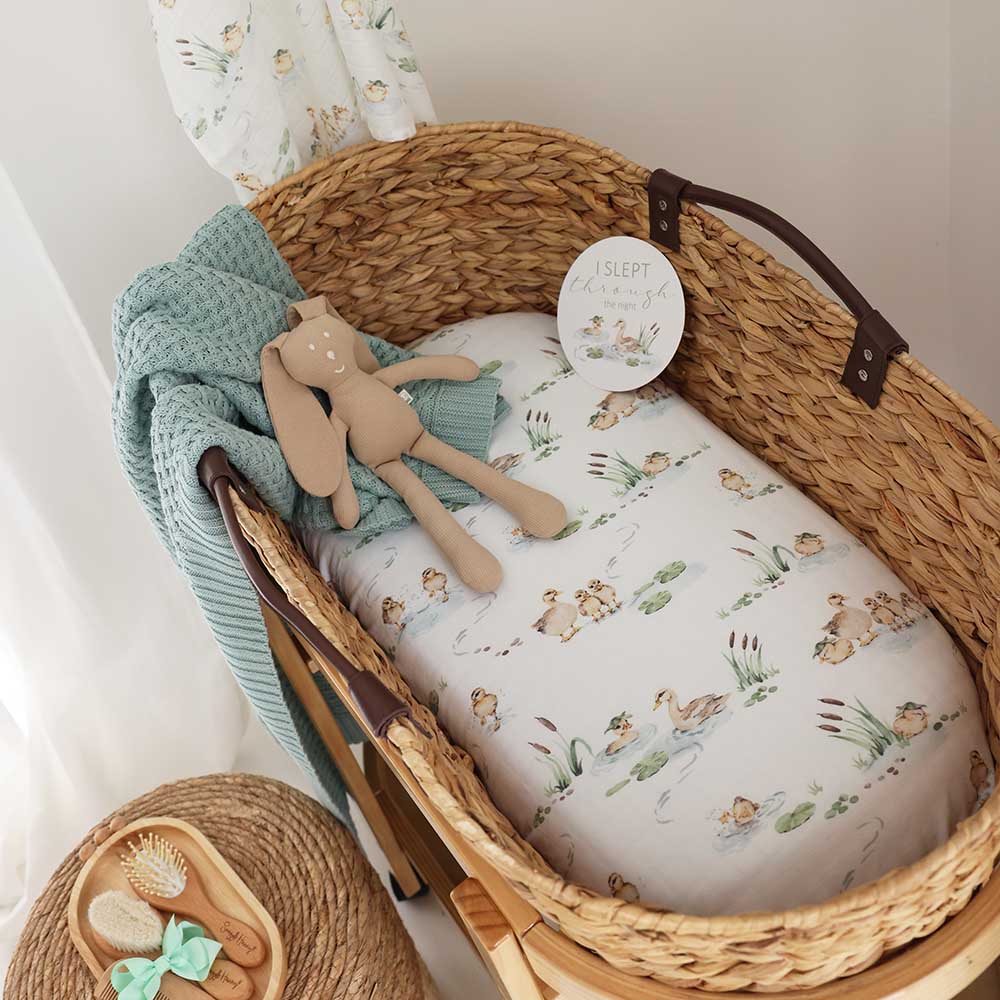 Duck Pond Organic Bassinet Sheet / Change Pad Cover - View 1