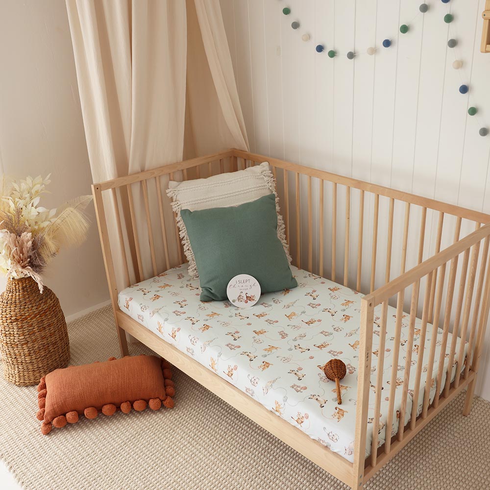 Kittens Organic Fitted Cot Sheet Snuggle Hunny