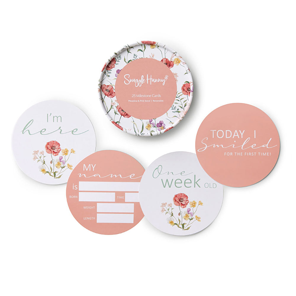 Meadow & Pink Sand Reversible Milestone Cards - View 1