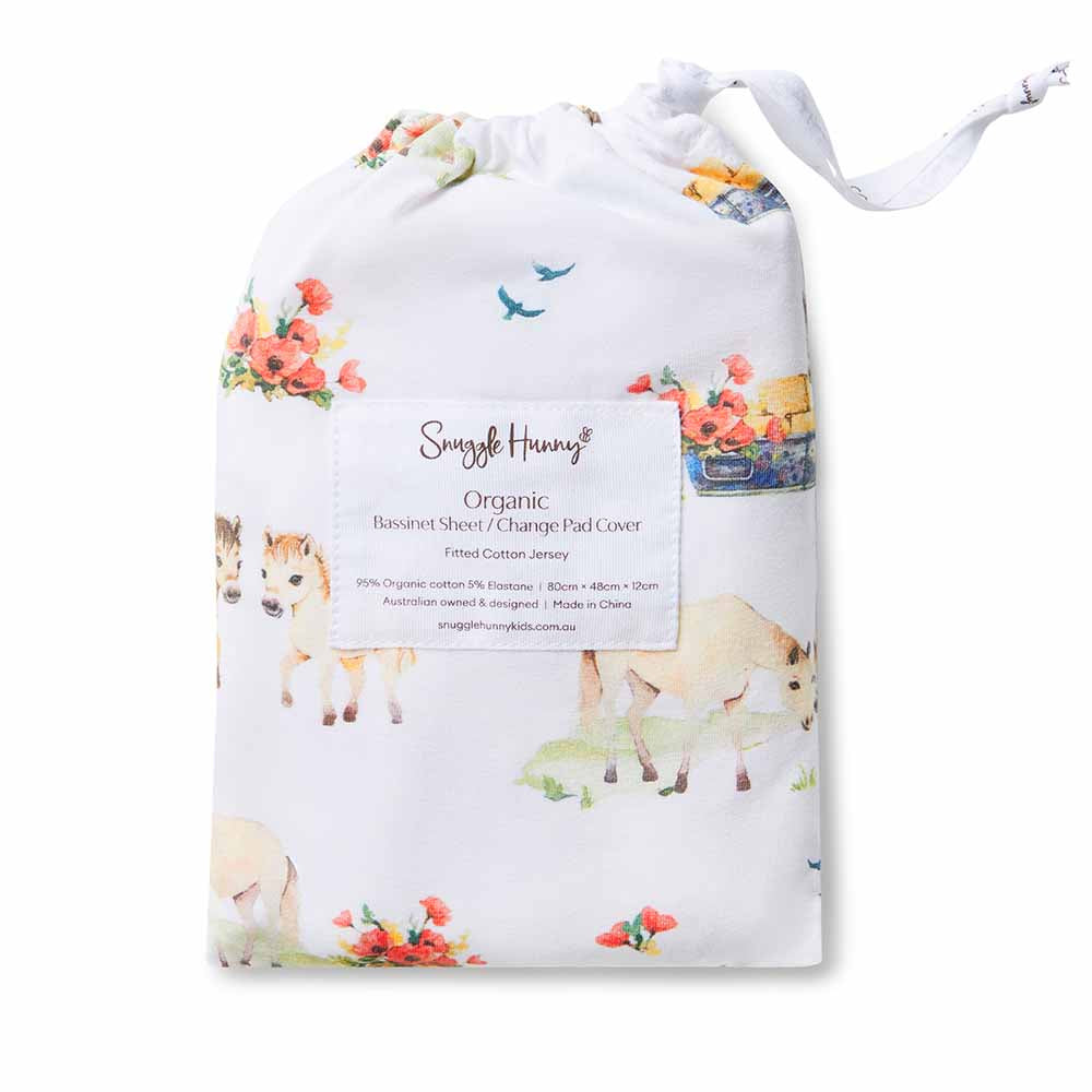 Pony Pals Organic Bassinet Sheet / Change Pad Cover - View 4