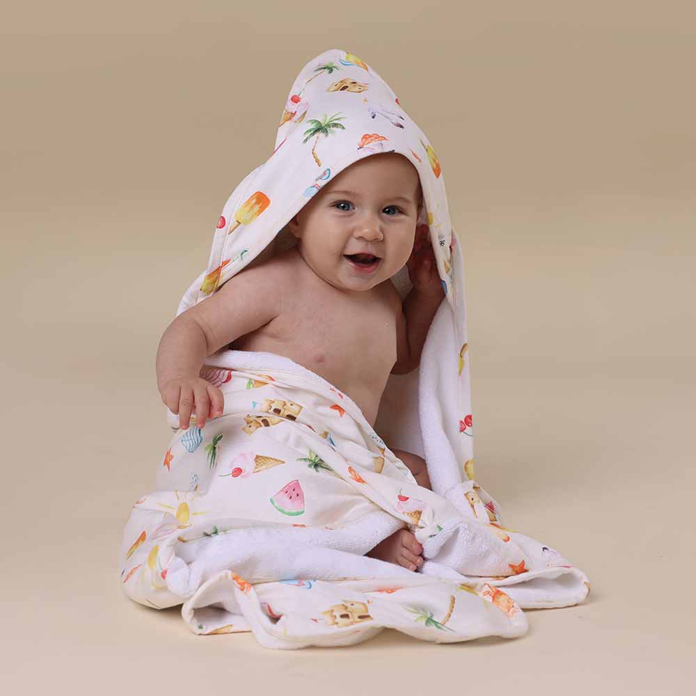 Beach Fun Organic Hooded Baby Towel - View 4