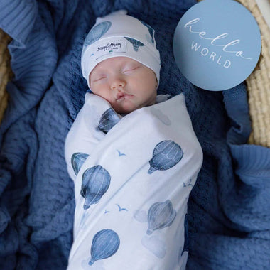 Cloud Chaser Jersey Wrap Birth Announcement Set-Snuggle Hunny