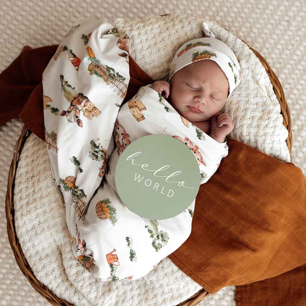 Farm Organic Jersey Wrap & Beanie Set - View 8