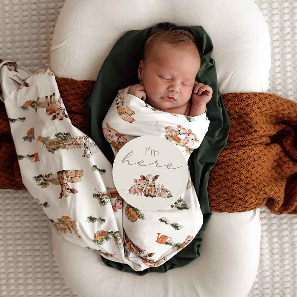 Farm Organic Jersey Wrap & Beanie Set - View 4