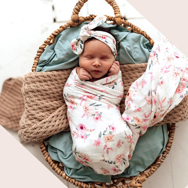 Camille Muslin Wrap Birth Announcement Set-Snuggle Hunny