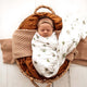 Green Palm Muslin Wrap Birth Announcement Set-Snuggle Hunny